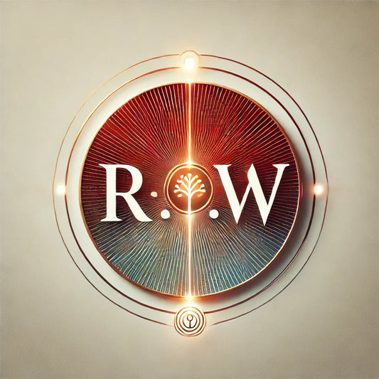 "R" for Real in red, "A" for Alive in amber, and "W" for Whole in white.