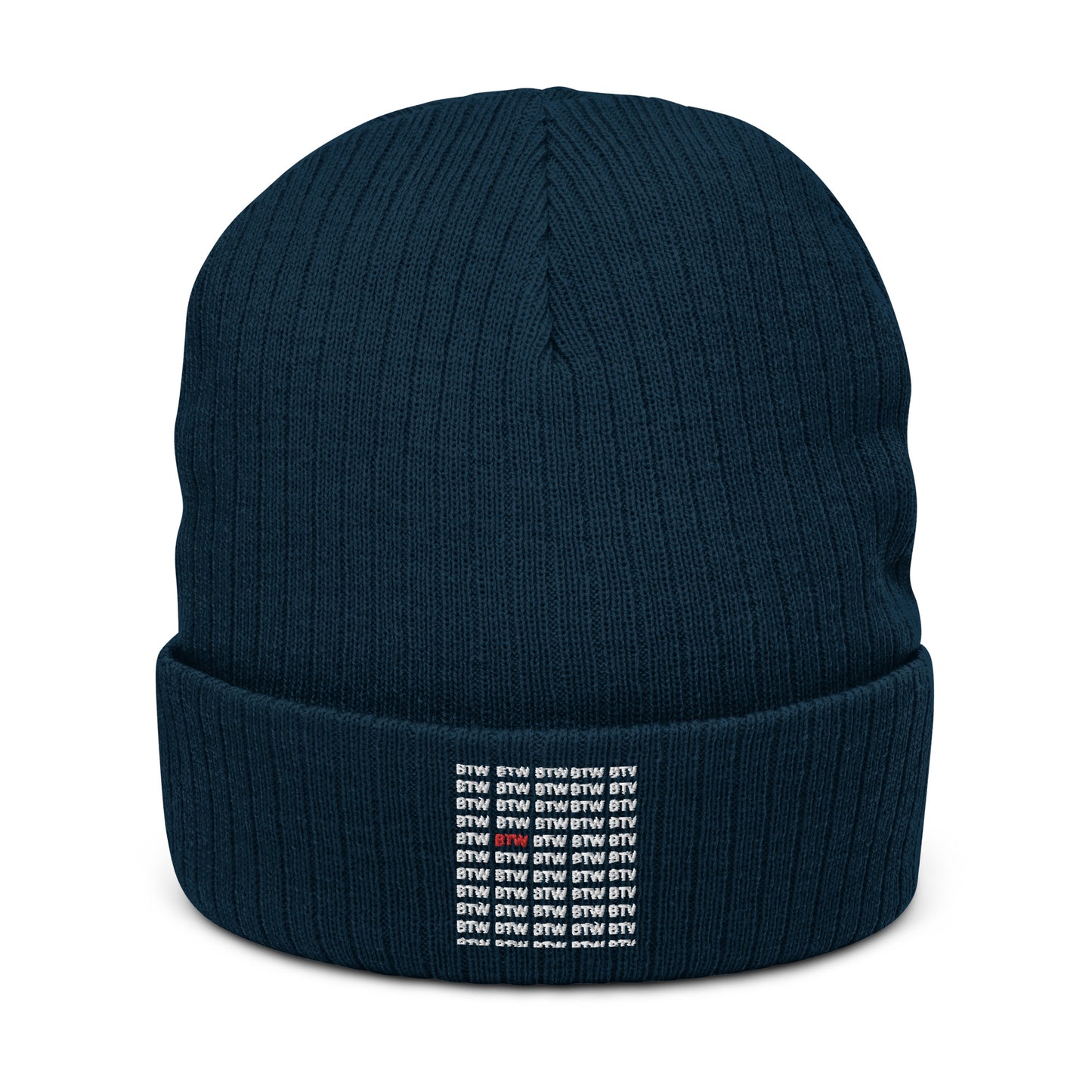 RED BTW Organic ribbed beanie