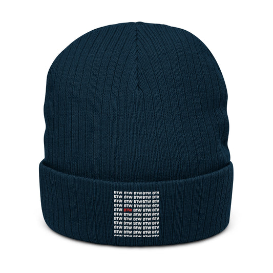 RED BTW Organic ribbed beanie